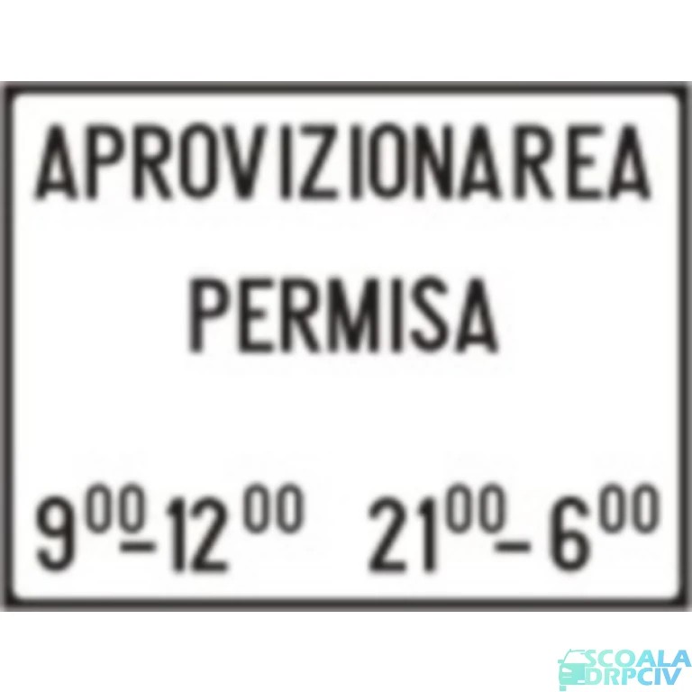 Intervalale de timp cand este permisa stationarea vehiculelor ce efectueaza aprovizionarea